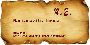 Marianovits Emese névjegykártya